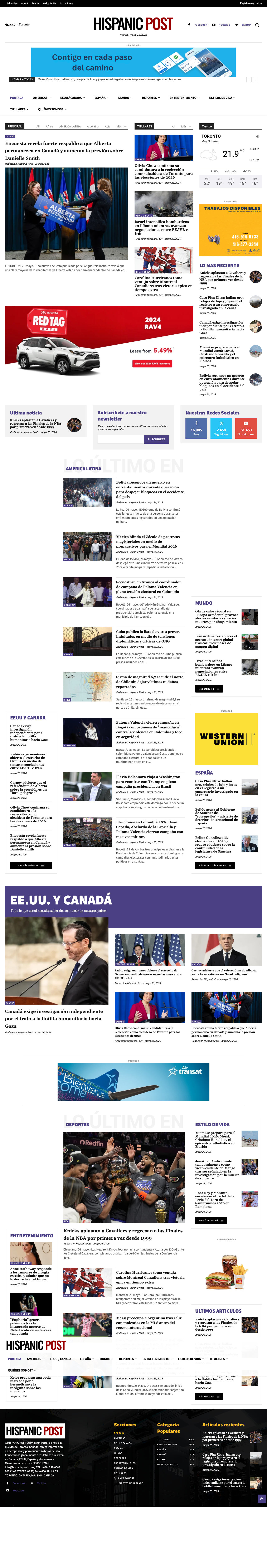 Hispanic Post News Portal Interface